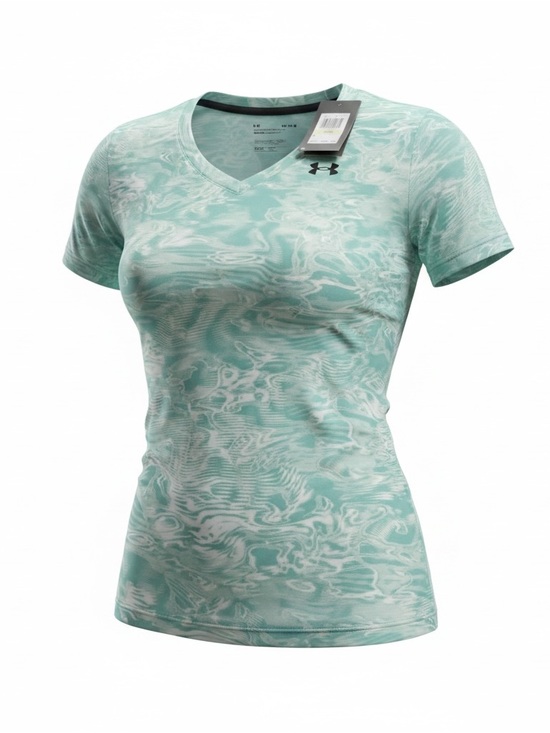 Under Armour Tops - Aqua Marbled V-Neck Performance Tee Athleisure Breathable Quick Dry Lightweight